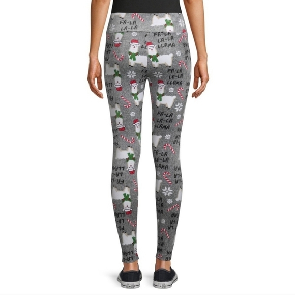Super Soft‎ Juniors' M Holiday Christmas Llama Velour Leggings Lounge Pants PJs - Picture 2 of 13